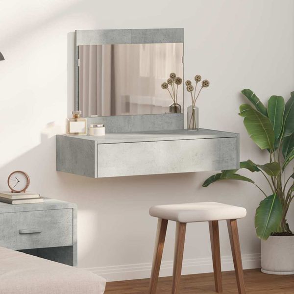 vidaXL Schminktisch mit Schubladen Grau 83 x 40 x 70 cm Holzwerkstoff 865202