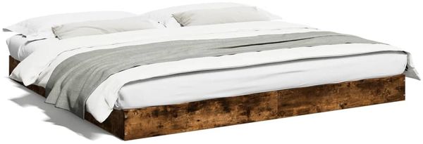 vidaXL Bettgestell ohne Matratze Räuchereiche 180x200 cm Holzwerkstoff 842004 Bild 2