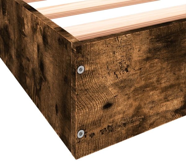 vidaXL Bettgestell ohne Matratze Räuchereiche 180x200 cm Holzwerkstoff 842004 Bild 8