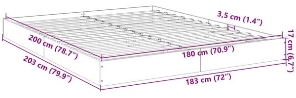 vidaXL Bettgestell ohne Matratze Räuchereiche 180x200 cm Holzwerkstoff 842004 Bild 10