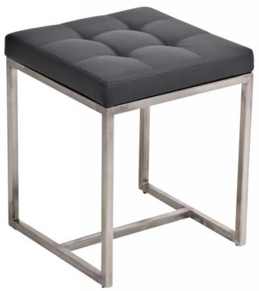 Sitzhocker - BRIT 2 - Hocker Sessel Kunstleder Grau 40x40cm