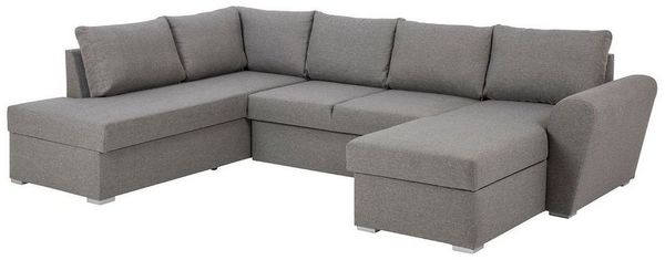 ebuy24 Schlafsofa Stan Schlafsofa Chaiselong rechts, lichtgrau.