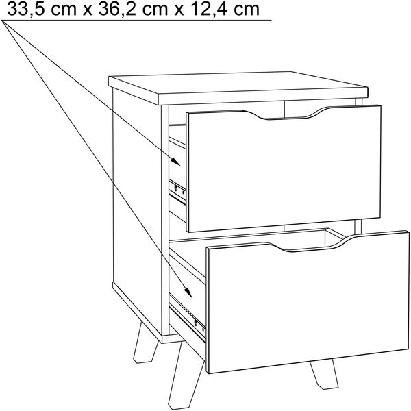 FORTE Vankka Kommode, Holzwerkstoff, Braun/Weiß, 45 x 63,9 x 42 cm Bild 7