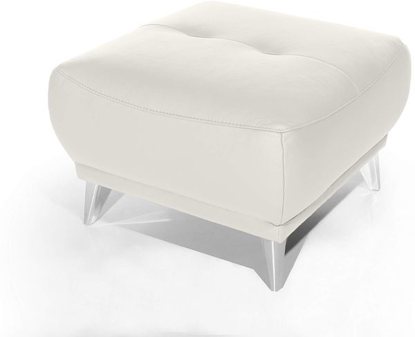Mivano Hocker Frisco / Polsterhocker in Lederoptik passend zum Sessel, 2er und 3er Sofa Frisco / Sofagarnitur / 65 x 46 x 65 / Weiß