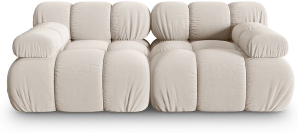 Micadoni Modulares Sofa Bellis 2-Sitzer 3D-Stoff Sonic Helles Beige