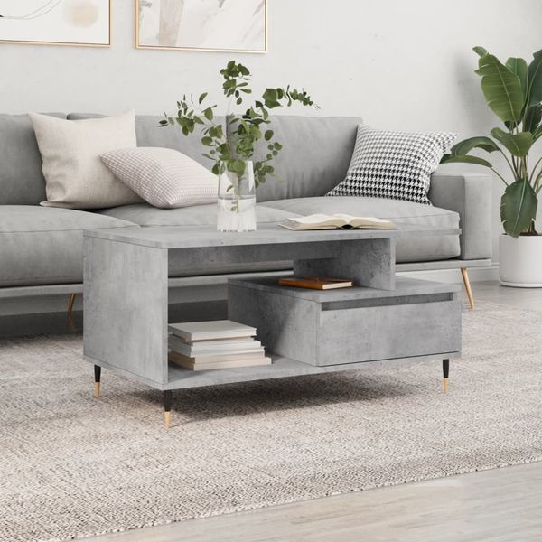 vidaXL Couchtisch Betongrau 90x49x45 cm Holzwerkstoff 831016