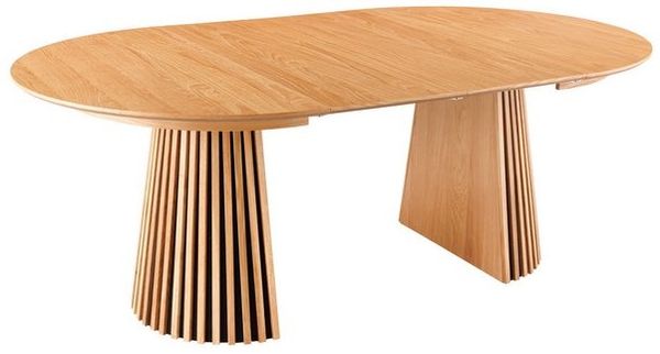 riess-ambiente Esstisch VALHALLA WOOD 120-160-200cm natur · Küchentisch aus Eichen-Massivholz (Einzelartikel, 1-St), mit stabilem Säulenfuß & Einlegeplatten · rund oder oval · 8 Personen Bild 4