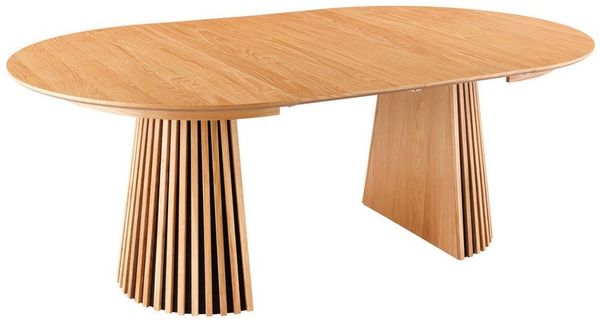 riess-ambiente Esstisch VALHALLA WOOD 120-160-200cm natur · Küchentisch aus Eichen-Massivholz (Einzelartikel, 1-St), mit stabilem Säulenfuß & Einlegeplatten · rund oder oval · 8 Personen Bild 5