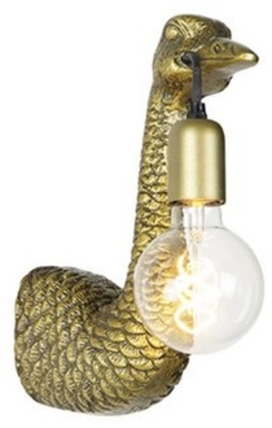 Qazqa Wandleuchte Wl-animal, ohne Leuchtmittel, E27, Gold/Messing, Landhaus, Aluminium, 1-flammig Bild 4