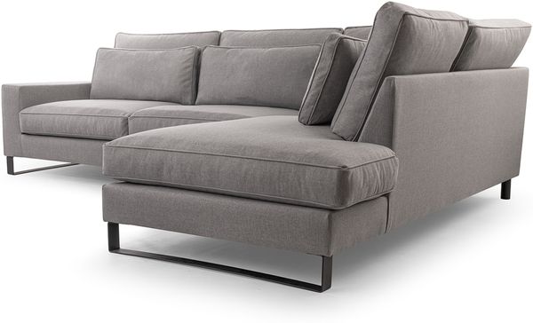 AX LIVING Ecksofa grau Castellio 314 cm – Wohnlandschaft L Form R Bild 4