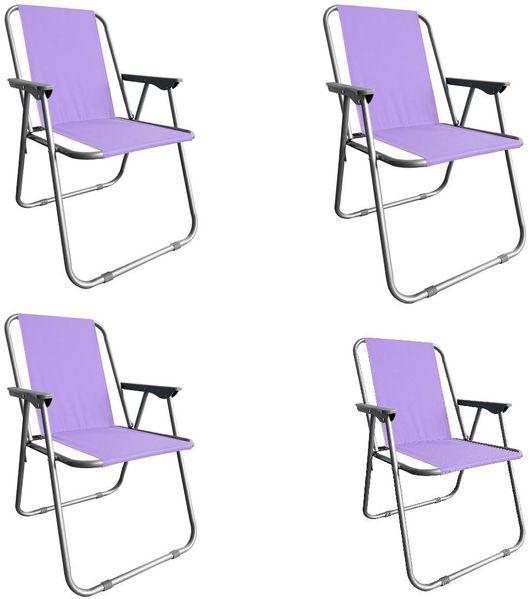 Campingstuhl Anglersessel Gartenstuhl Sessel mit Armlehne violett 4er Set