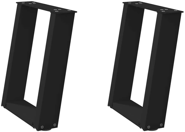 vidaXL Couchtischbeine U-Form 2 Stk. Schwarz 38x(42-43) cm Stahl 4012760
