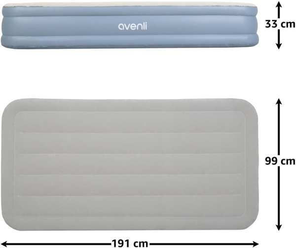Avenli selbstaufblasende Luftmatratze / Luftbett 191 x 99 x 33 cm mit eingebauter Pumpe Bild 3