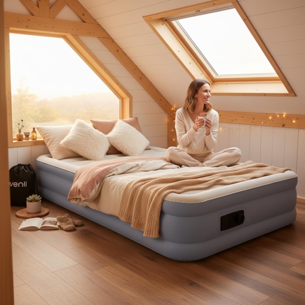 Avenli selbstaufblasende Luftmatratze / Luftbett 191 x 99 x 33 cm mit eingebauter Pumpe Bild 2