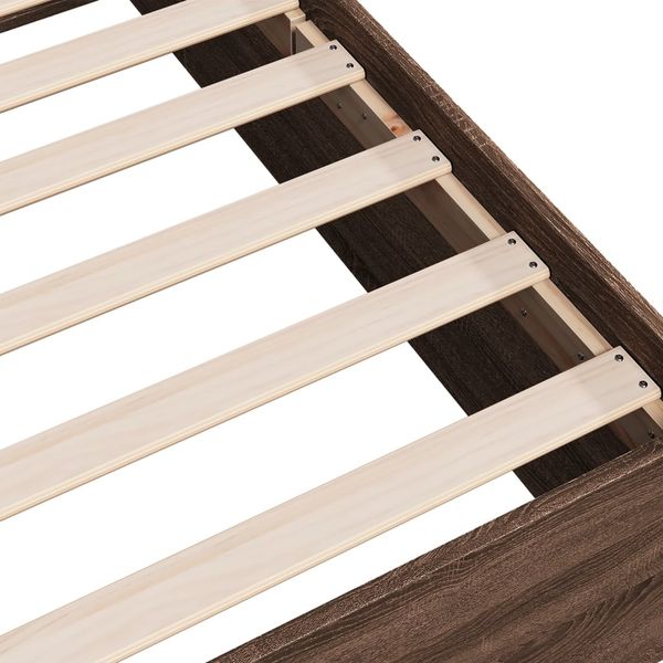 vidaXL Bettgestell ohne Matratze Braun Eiche 75x190 cm Holzwerkstoff 841992 Bild 7