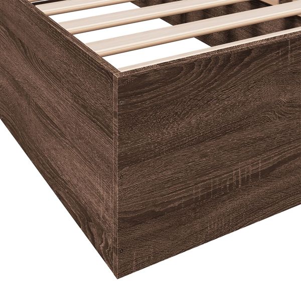 vidaXL Bettgestell ohne Matratze Braun Eiche 75x190 cm Holzwerkstoff 841992 Bild 8
