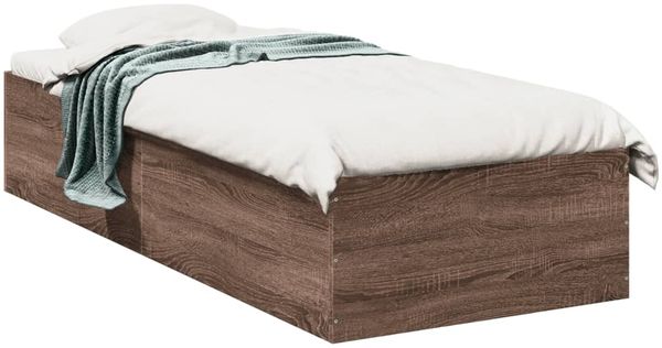 vidaXL Bettgestell ohne Matratze Braun Eiche 75x190 cm Holzwerkstoff 841992 Bild 2
