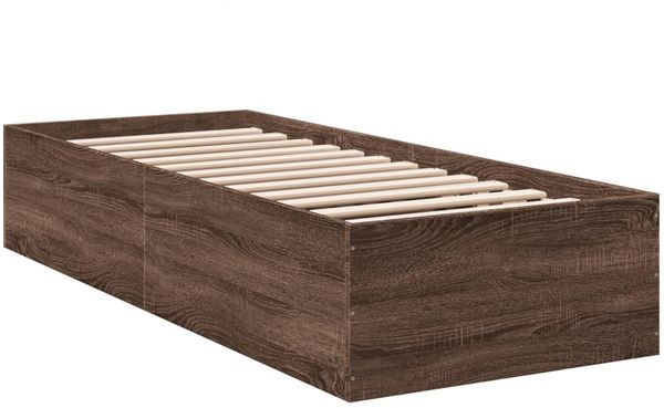 vidaXL Bettgestell ohne Matratze Braun Eiche 75x190 cm Holzwerkstoff 841992 Bild 3