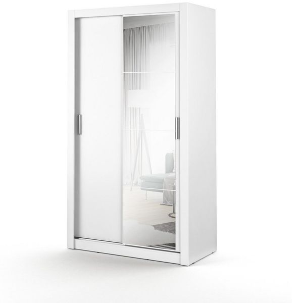 Compleo Kleiderschrank ARTI 06, 2-türig, Schwebetürenschrank mit Spiegel, Modern Flurschrank Breite 120 cm