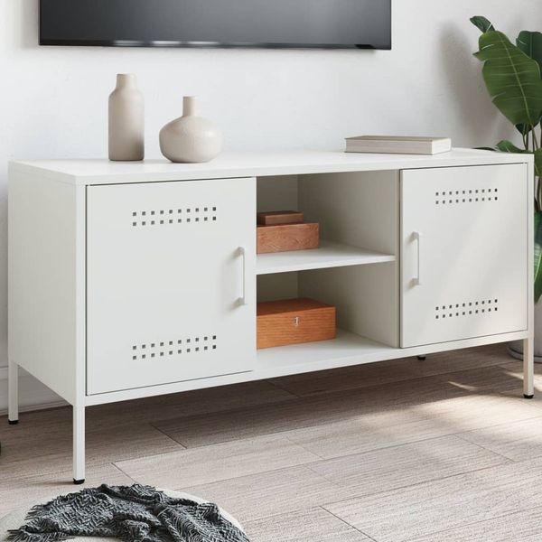 vidaXL TV-Schrank Weiß 100,5x39x50,5 cm Stahl 842993
