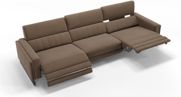Sofanella 3-Sitzer MARA Stoffsofa XXL Couch in Hellbraun S: 240 Breite x 101 Tiefe