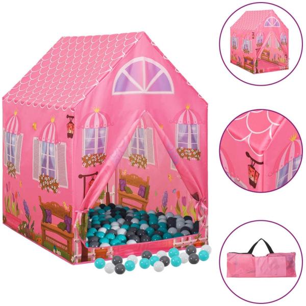 vidaXL Kinder-Spielzelt mit 250 Bällen Rosa 69x94x104 cm 3107749