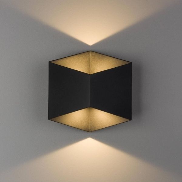 Nowodvorski Wandleuchte LAMPA loft TRIANGLES LED 8142 Metall geometrisch LED 10W 3000K Außen IP54 (schwarz)