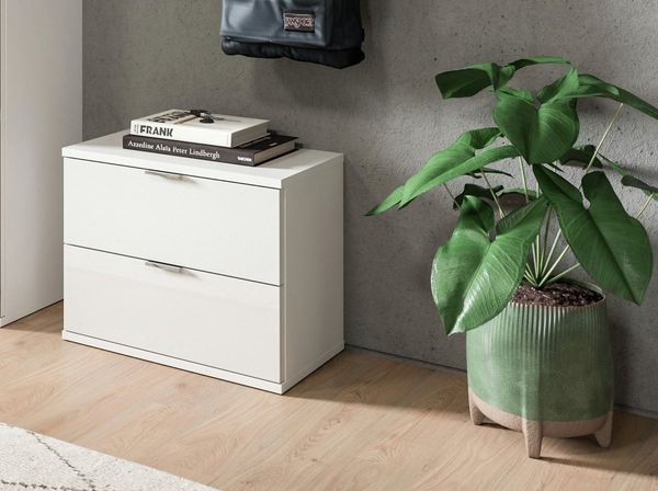 Home affaire Sitzbank Trondheim Sitzbank, Breite 52 cm, (1-St), hochglanz, stehend/hängend montierbar, 2 Schubkästen, Flur, Diele