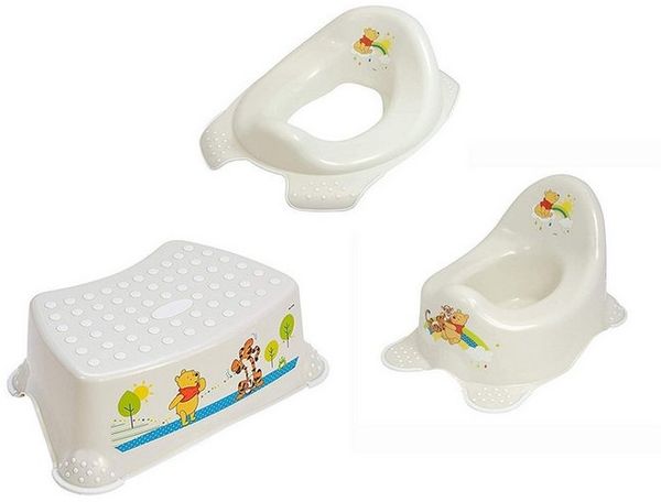 KiNDERWELT Tritthocker Winnie Pooh 3er Set- Töpfchen, WC- Sitz, Hocker (3er Set)