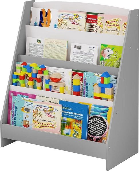 EUGAD Kinderregal, 1-tlg, Bücherregal mit 4 offenen Fächer aus MDF