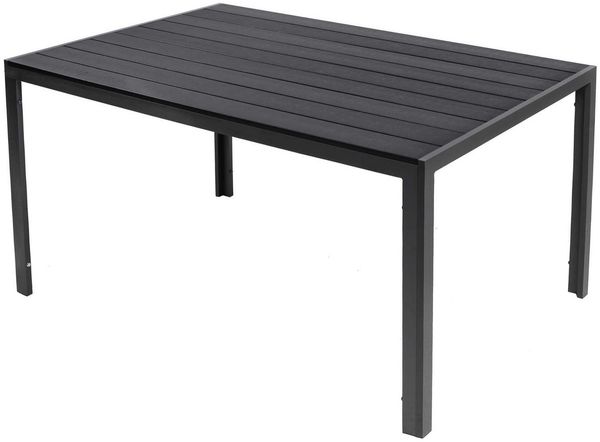 Gartentisch Comfort 150 x 80 cm mit Nonwood Platte Gestell Aluminium