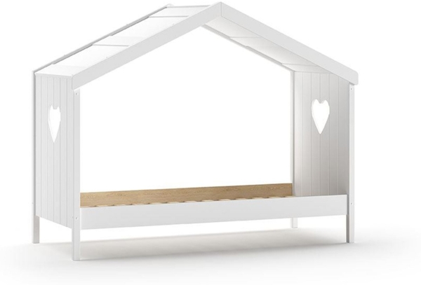 Hausbett Kamila 1 213x99x172 Kinderbett Einzelbett Massivholz+MDF Weiß