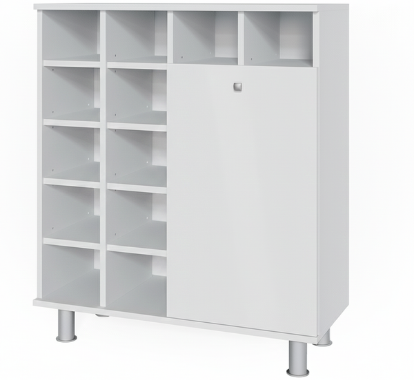 Vicco 'Fynn' Badregal mit Wäschekorb, MDF weiß, 78,4 x 34 x 91,6 cm