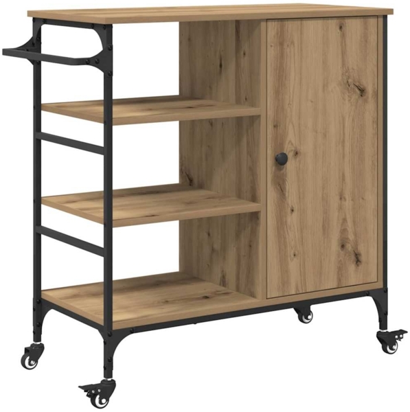 vidaXL Küchentrolley Artisan-Eiche 87,5 x 39 x 84,5 cm Holzwerkstoff 871664