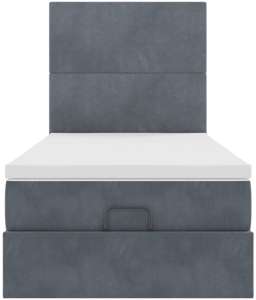 vidaXL Ottoman-Bett mit Matratzen Dunkelgrau 90x190 cm Samt 3313368 Bild 6