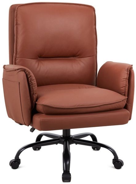 IWMH Chefsessel Ergonimischer Bürostuhl mit Armlehnen (Höhenverstellbarer Einzelsofa mit Rollen), Schreibtischstuhl für Büro Wohnzimmer Schlafzimmer Gaming