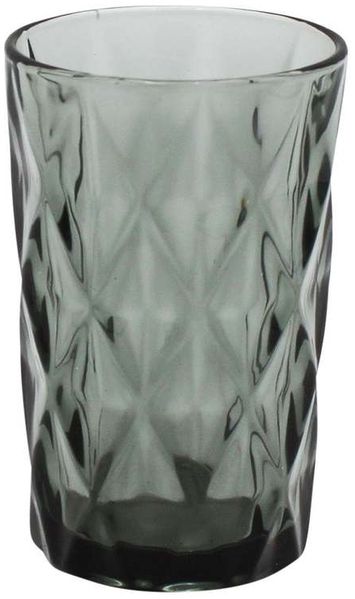 Longdrink Glas Wasser Saft Trink Basic grau H=13cm Bar 300ml Raute anthrazit