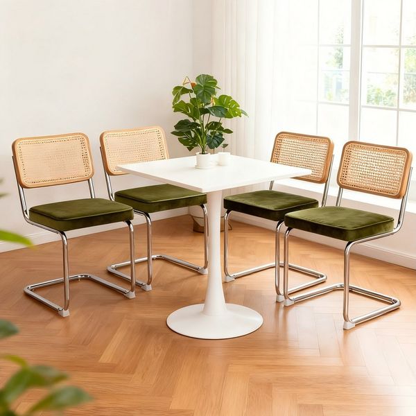 MODFU Esszimmerstuhl Moderne Polsterstuhl,Küchenstuhl (Moderne Mid-Century Breuer Design Stühle, Gepolsterte Esszimmer, 4 St)