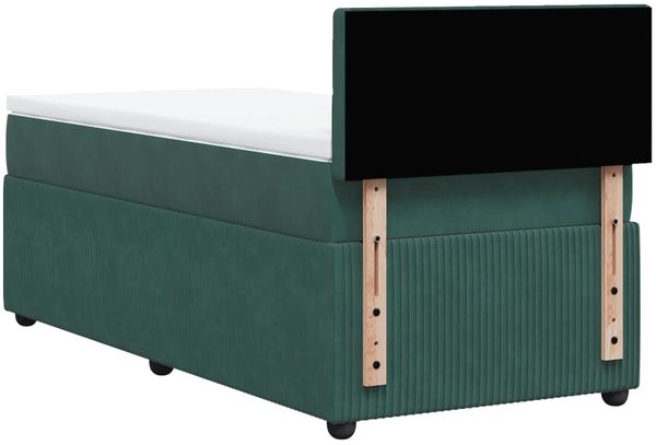 vidaXL Boxspringbett mit Matratze Dunkelgrün 90x200 cm Samt 3289941 Bild 8