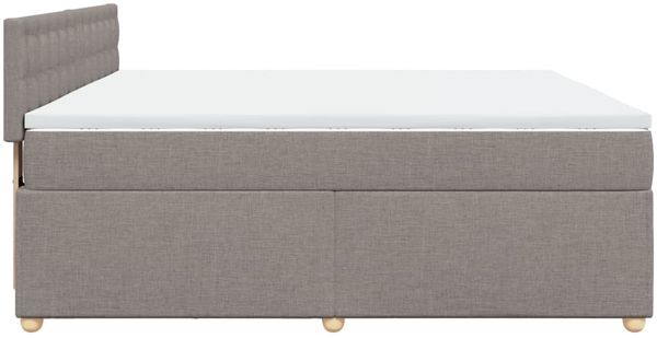 vidaXL Boxspringbett mit Matratze Taupe 180x200 cm Stoff 3289077 Bild 7