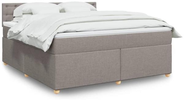 vidaXL Boxspringbett mit Matratze Taupe 180x200 cm Stoff 3289077