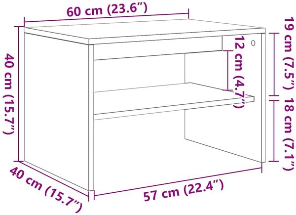 vidaXL TV-Schrank Artisan-Eiche 60x40x40 cm Holzwerkstoff 859108 Bild 10