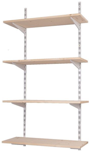 BOOMET Wandregal Regal Bausatz weiß, Set 18-tlg, Wandboard Bücherregal Hängeregal Leimholz Holzboden