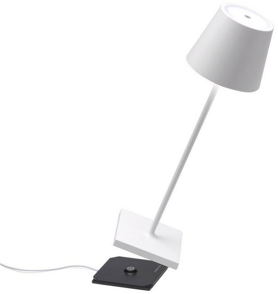 Zafferano Poldina Pro Dimmbare LED-Tischlampe aus Aluminium weiß