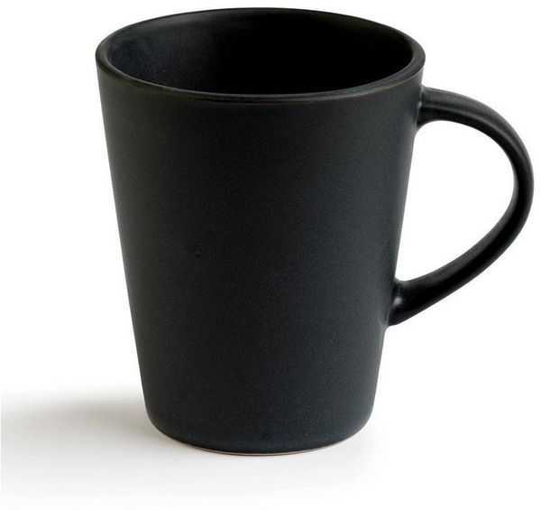 Home4You Becher BAILO, Kaffeebecher, Schwarz, 440 ml, Steingut