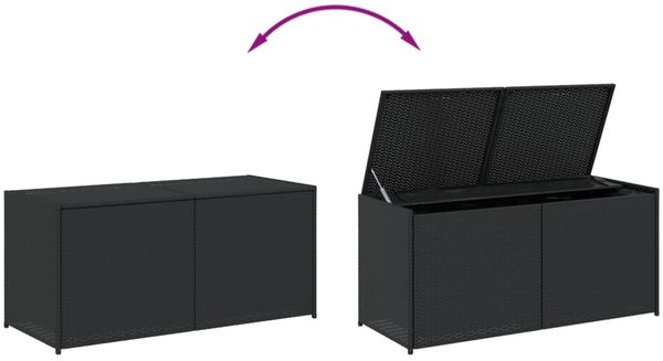 vidaXL Gartentruhe Schwarz 283L Poly Rattan 365312 Bild 7