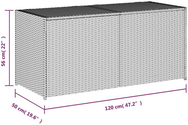 vidaXL Gartentruhe Schwarz 283L Poly Rattan 365312 Bild 11