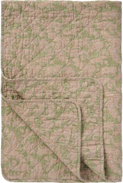 Ib Laursen - Decke Quilt Tagesdecke 180x130cm Rosa Grün Paisleymuster 07907-00