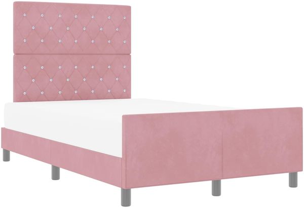 vidaXL Boxspringbett mit Kopfteil Rosa 120 x 200 cm Samt 3344866 Bild 2