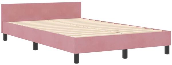 vidaXL Boxspringbett mit Kopfteil Rosa 120 x 200 cm Samt 3344866 Bild 4